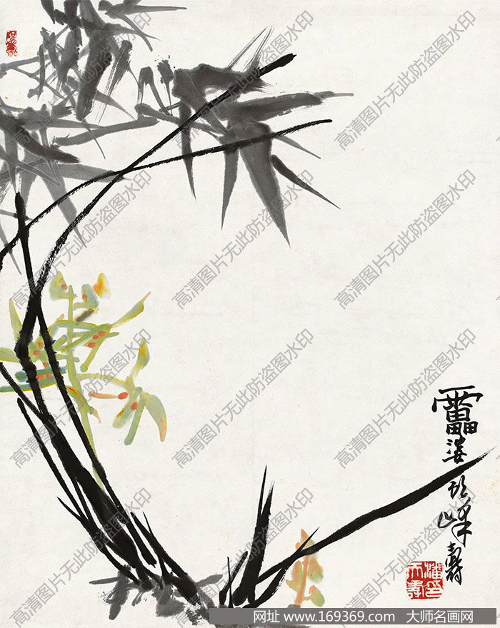 潘天寿作品 兰竹图 高清下载 ID:10020