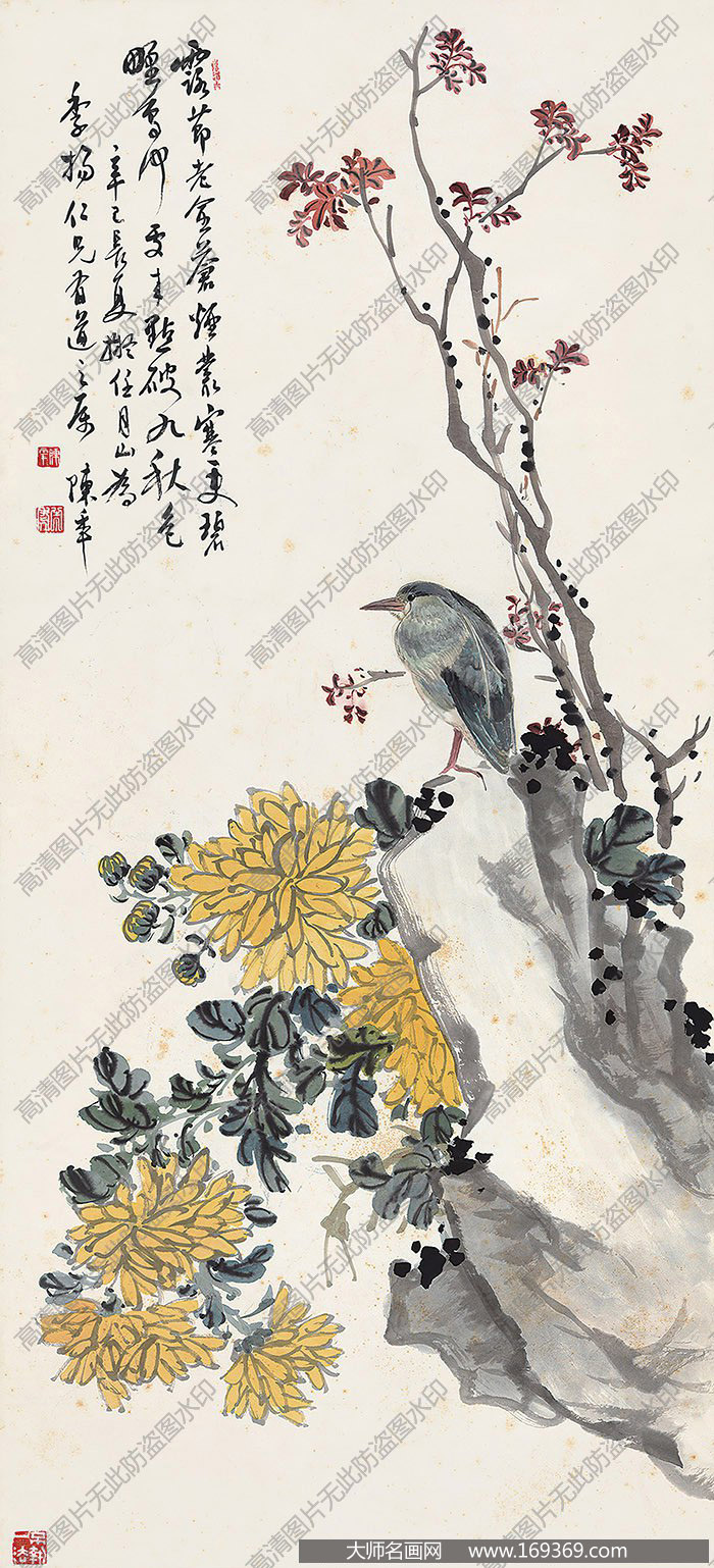 陈半丁作品 菊石图 高清下载 ID:10218