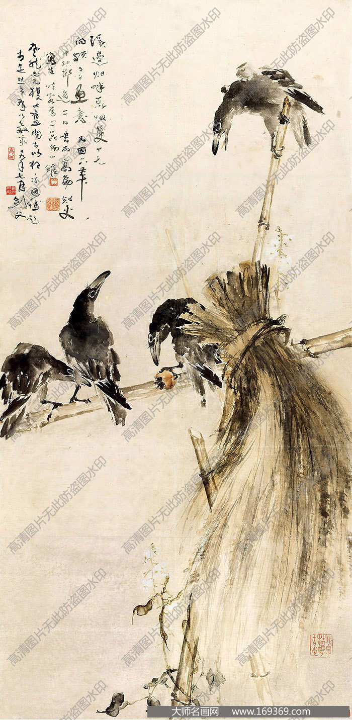 高剑父作品 深秋图 高清下载 ID:10462