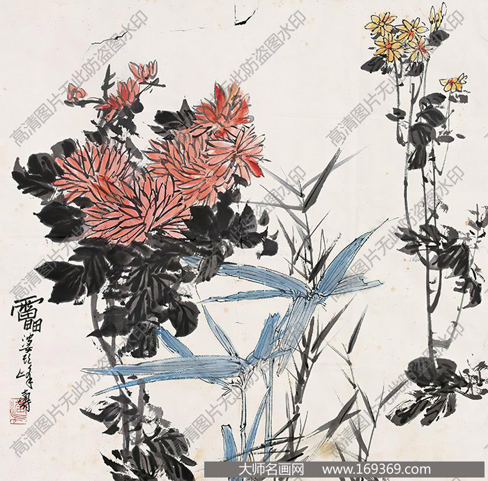潘天寿作品 山花 高清下载 ID:10037