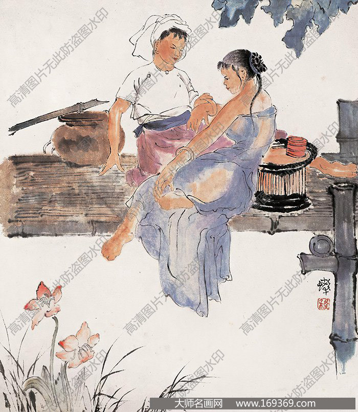 程十发作品 纳凉图 高清下载 ID:10784