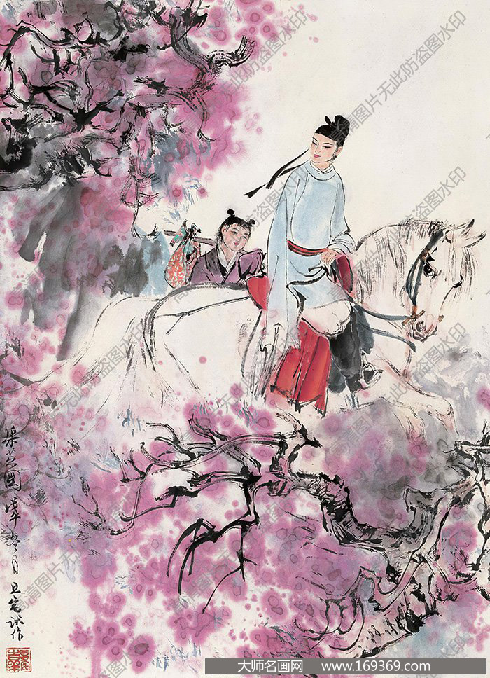 刘旦宅国画作品 采芝图 高清下载 ID:12250