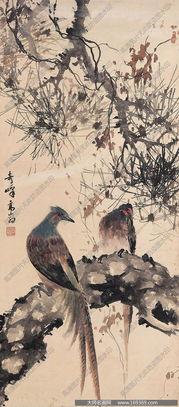 高奇峰作品 松林双侣 高清下载 ID:10870