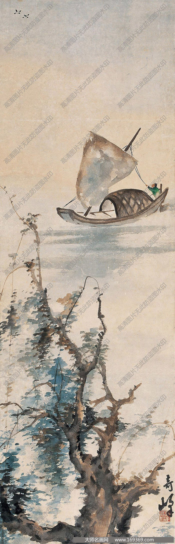 高奇峰作品 扬帆 高清下载 ID:10875