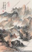刘海粟作品 山间松林 高清下载 ID：11046