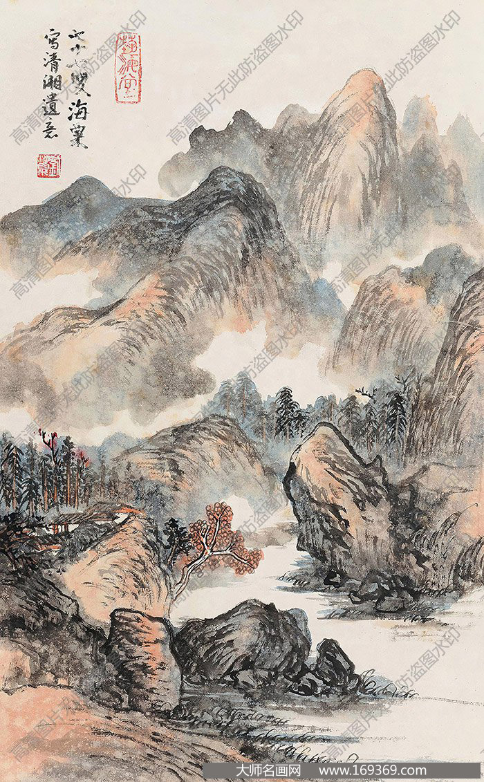 刘海粟作品 山间松林 高清下载 ID:11046