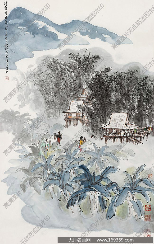 亚明作品 绿荫深处有人家 高清下载 ID:12151