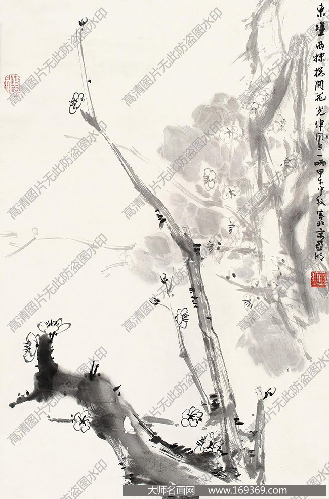 亚明作品 墨梅图 高清下载 ID:12156
