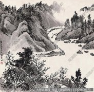 刘海粟作品 云山行旅 高清下载 ID：11055