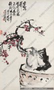 王个簃作品 梅石图 高清下载 ID：10126