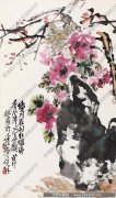 王个簃作品 墙角花开红烂漫 高清下载 ID：10136