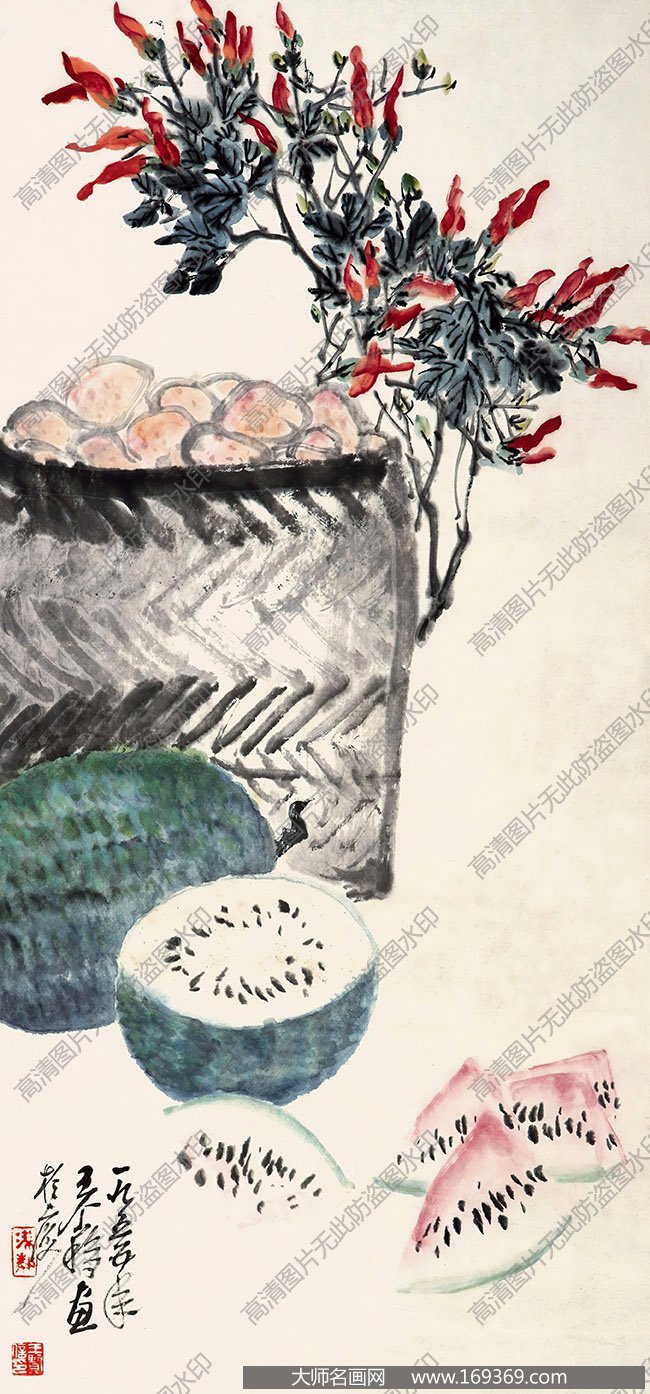 王个簃作品 清供图 高清下载 ID:10138