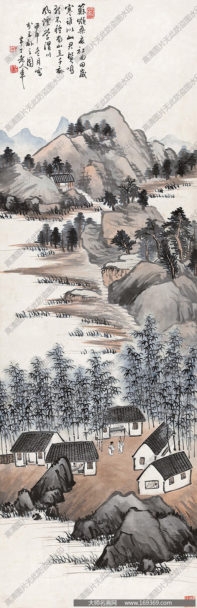 陈半丁作品 竹林学舍 高清下载 ID:10244