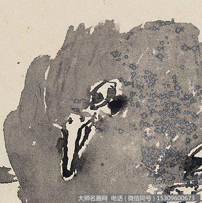 潘天寿作品 鸟石图 高清下载 ID:10024