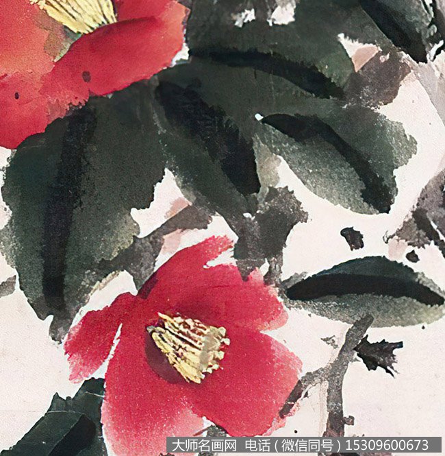 王个簃作品 茶花水仙 高清下载 ID:10096