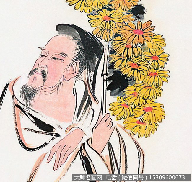 刘旦宅国画作品 采菊东篱下 高清下载 ID:12249