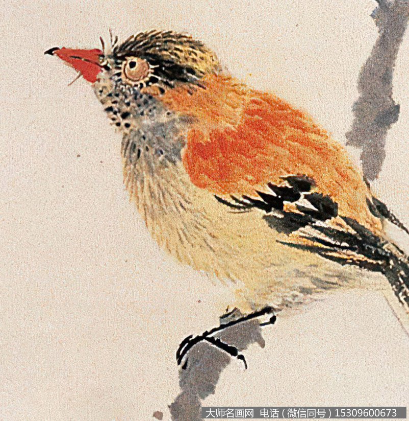 唐云作品 柳禽图 高清下载 ID:11260