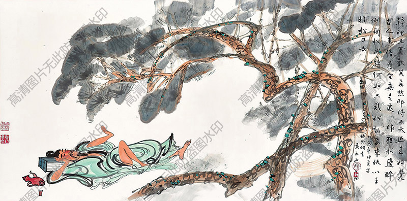黄永玉作品 松下醉翁 高清下载 ID:10417