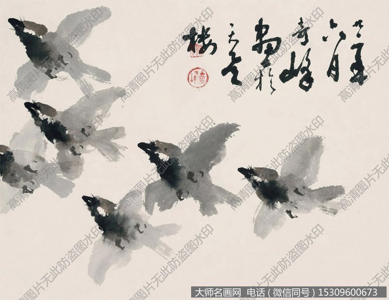 高奇峰作品 麻雀图 高清下载 ID:10893